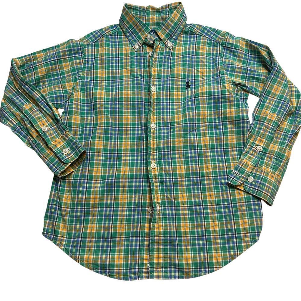 Ralph Lauren Green Plaid Oxford Shirt sz 5 Button Down Shirt